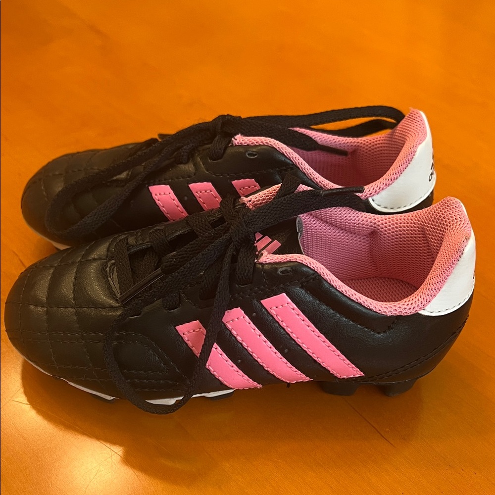 Adidas Black and Pink Sports Cleats